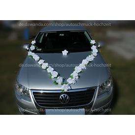 Autoschmuck Autodeko weiße Rosen zur Hochzeitsauto  |  | Artikelnummer: 93241251