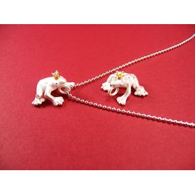 Frosch Anhänger klein Silber mit Krone Gold |  | Artikelnummer: 14671497