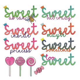 Sweet Stickdatei | 13 x 18 cm und 10 x 10 cm Stickrahmen | Artikelnummer: 8044-1461-8805