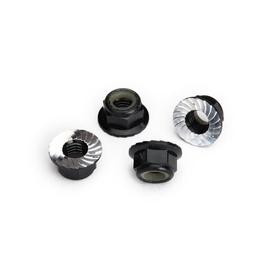 STOPMUTTER ALU 5MM MIT FLANSCH VERZAHNT SCHWARZ (4) TRAXXAS UDR, MAXX *J* | z.b. für Traxxas Maxx ! | Artikelnummer: TRX8447A