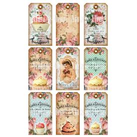 3xA4 Anhänger/Tags Cupcake -A026- Digital download  |  | Artikelnummer: 48374894