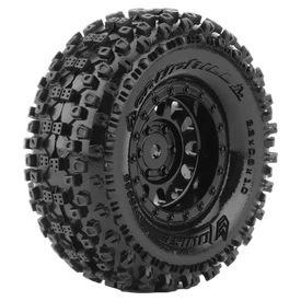 Louise RC - CR-UPHILL - 1-18/1-24 Crawler Tire Set - Mounted - Super Soft - Black 1.0 Wheels - Hex 7mm - L-T3369VB | z.b. für TRX-4M Bronco | Artikelnummer: LR-T3369VB