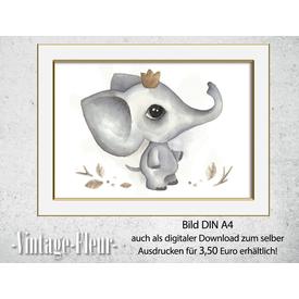 Kinderzimmer Poster Wandbild DIN A4/A3, Elefant   |  | Artikelnummer: 120690827