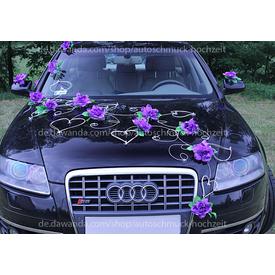 Violett Rosen Autogesteck Autoschmuck Hochzeit  |  | Artikelnummer: 94887307