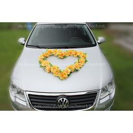 Gelbe Rosen Herz Girlande Auto Hochzeit Dekoration  |  | Artikelnummer: 93241415