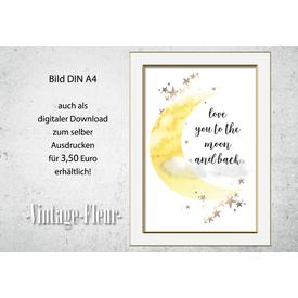 Kinderzimmer Wandbild A4/A3, love you to the moon   |  | Artikelnummer: 117733915
