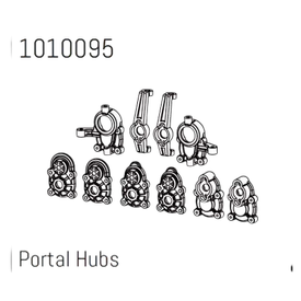 Portal Hub Set - PRO Crawler 1:18 Absima #1010095 | z.b. für :CR-18 | Artikelnummer: AB1010095