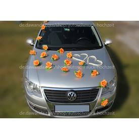 Orange Rosen Herzen Schmuck für Hochzeitsauto  |  | Artikelnummer: 100688791
