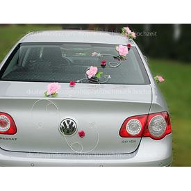 Autoschmuck für Hochzeit Autodeko Pink Burgunder   |  | Artikelnummer: 95793879