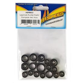 H-Speed KUGELLAGERSATZ MIT GUMMIDICHTUNG, GEÖLT, ROSTFREI (21) H-SPEED FÜR TRX 4X4 RUSTLER, SLASH, STAMPEDE, HOSS | z.b. für : Traxxas Slash 4x4  | Artikelnummer: HSPB013