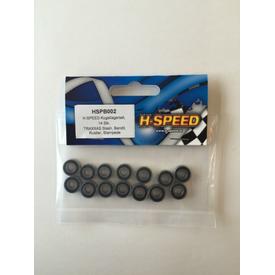 H-SPEED Kugellagerset, 14 Stk Edelstahl mit Dichtung TRAXXAS Slash, Bandit, Rustler, Stampede |  | Artikelnummer: HSPB002