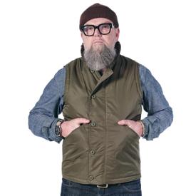 Deck Vest | Twill Aviator Military | Size Large | Sample Sale | Artikelnummer: 5032-7263-2201