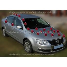 Autodeko burgund Rosen für Hochzeitsauto Brautauto  |  | Artikelnummer: 93241295