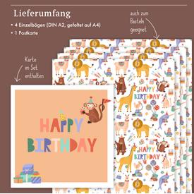 Kinder-Geschenkpapier: Geburtstag 