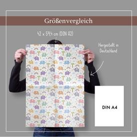 Kinder-Geschenkpapier: Elefanten | Set: 4 Bögen Geschenkpapier + 1 Postkarte | Artikelnummer: 4260615910132