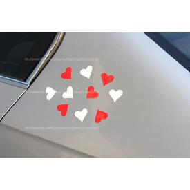 Magnet Herz Autodeko Hochzeit Auto Weiß Rot Deko  |  | Artikelnummer: 125340115