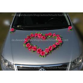 Dunkel Pink Rosen Auto-Hochzeitsgesteck Gesteck  |  | Artikelnummer: 93326151