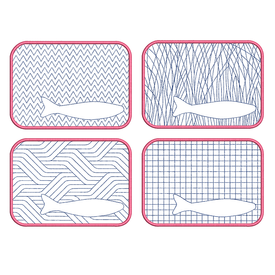 Filzies Fische - Untersetzer | 13 x 18 cm Stickrahmen | Artikelnummer: 1047-8461-6567