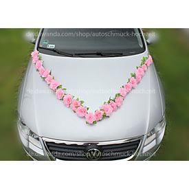 Rosa Rosen Autodeko Hochzeit Herz Girlande  |  | Artikelnummer: 93241407
