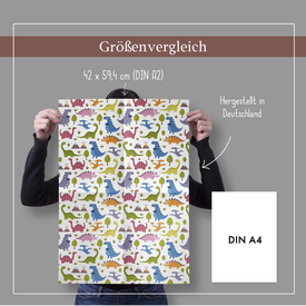 Kinder-Geschenkpapier: Dinosaurier | Set: 4 Bögen Geschenkpapier + 1 Postkarte | Artikelnummer: 4260615910545