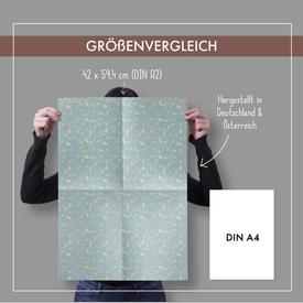 Geschenkpapier-Set: Handschuhe / Weihnachten (blau, rosa) | 4 Bögen Geschenkpapier + 4 Geschenkanhänger | Artikelnummer: 4260615912204