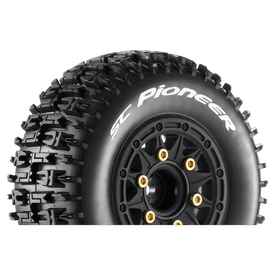 Louise RC - SC-PIONEER - 1-10 Short Course Tire Set - Mounted - Soft - Black Wheels - Removable 1-10 SC Hex - 12, 14, 17mm |  | Artikelnummer: LR-T3148SB