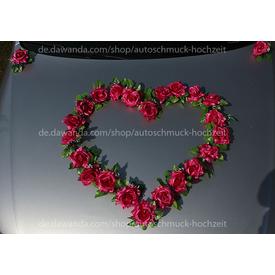 Dunkel Pink Rosen Auto-Hochzeitsgesteck Gesteck  |  | Artikelnummer: 93326151