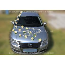 Autoschmuck Hochzeit Rattan Herzen ohne Blumen  |  | Artikelnummer: 100920811