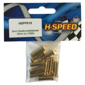 H Speed 5mm Goldkontaktstecker 18mm (10Stk) HSPP015 |  | Artikelnummer: HSPP15