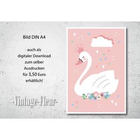 Kinderzimmer Wandbild, Poster A4 / A3, Schwann  |  | Artikelnummer: 118655899