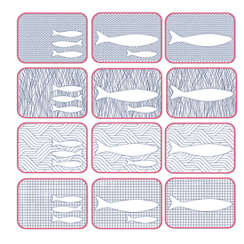 Filzies Fische - Untersetzer | 20 x 30 cm Stickrahmen | Artikelnummer: 6264-2871-6825