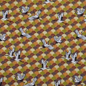 OBERWEIHER | Bandana + Leather Ring | Tsuru To Kikku Orange/Purple | Artikelnummer: 2524-7881-0336