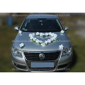 Autoschmuck Autodeko weiße Rosen zur Hochzeitsauto  |  | Artikelnummer: 93241251