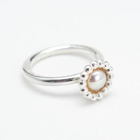 Perlchen- Ring Silber mit rose Süßwasserperle |  | Artikelnummer: 98112