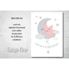 Kinderzimmer Wandbild Poster A4/A3, Mond und Stern  |  | Artikelnummer: 118655231