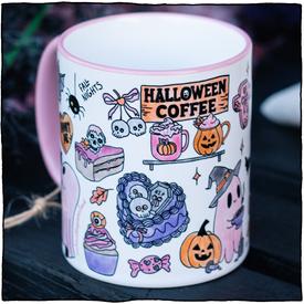 Halloween Tasse Stay Spooky Rosa | Wieviele Katzen findest du auf der Tasse? | Artikelnummer: StaySpookyTasseRosa