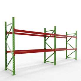 Palettenregal Grundsystem H 2,0 m, gebraucht wie neu  | H 2,0 m | L 5,7 m | Feldlast 6.500 kg | 18 PP | Artikelnummer: PR-KT-BG-200570-2