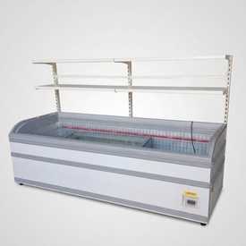 Überbauregal für Tiefkühltruhen | Anbaufeld B 125 cm | ohne Rückwand | gebraucht | Artikelnummer: SR-BG-T-GO-UER-oRW-125cm
