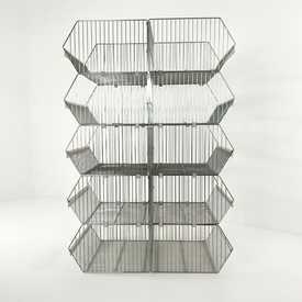 Wanzl Stapelkorb – 10er Set | Gebrauchtware | 62,5 x 50 x 30 cm | Artikelnummer: DT-BG-STK-10-SET-B62