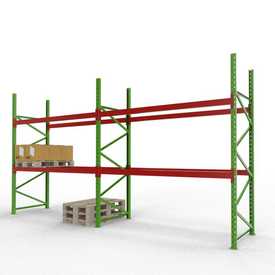 Palettenregal Grundsystem H 3,0 m, gebraucht wie neu  | H 3,0 m | L 5,7 m | Feldlast 6.500 kg |18 PP | Artikelnummer: PR-KT-BG-300570-2