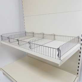 Trenngitter für Ladenregale | Neuware | H 9,5 cm | L 37 cm | verchromt | Artikelnummer: SR-T-N-FGT09537