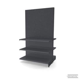 Ihr Gondelregal mit Lochrückwand | H 210 cm | B 100 cm | T 2x 47 cm | 4 FB T 47 cm  | RAL 7015 | Artikelnummer: AFGR-125-210-47-4-47-LRW-S