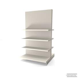 Ihr individuelles Gondelregal | H 210 cm | B 125 cm | T 2x 57 cm | 6 FB T 37 cm | RAL 9001 | Artikelnummer: AFGR-125-210-57-6-37-J