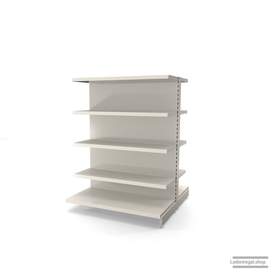 Ihr individuelles Gondelregal | H 160 cm | B 125 cm | T 2x 57 cm | 8 FB T 37 cm | RAL 9001 | Artikelnummer: AFGR-125-160-57-8-37-J