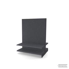 Ihr Gondelregal mit Lochrückwand | H 160 cm | B 125 cm | T 2x 47 cm | 2 FB T 47 cm  | RAL 7015 | Artikelnummer: AFGR-125-160-47-2-47-LRW-S