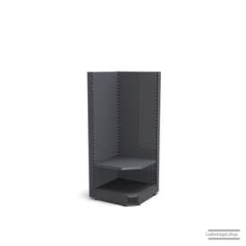 Ihre Verkaufsregal-Innenecke | H 180 cm | B 74 cm | T 57 cm | 1 FB T 47 cm | RAL 7015 | Artikelnummer: SR-74-180-57-1-47-IEK-S