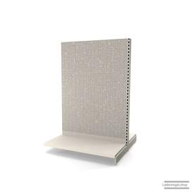 Ihr Gondelregal mit Lochrückwand | H 180 cm | B 125 cm | T 2x 57 cm | 0 FB | RAL 9001 | Artikelnummer: AFGR-125-180-57-0-37-LRW-J