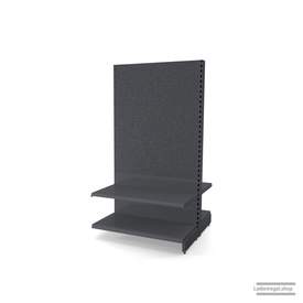 Ihr Gondelregal mit Lochrückwand | H 180 cm | B 100 cm | T 2x 47 cm | 2 FB T 47 cm  | RAL 7015 | Artikelnummer: AFGR-100-180-47-2-47-LRW-S