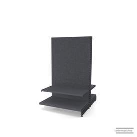 Ihr Gondelregal mit Lochrückwand | H 160 cm | B 100 cm | T 2x 57 cm | 2 FB T 47 cm  | RAL 7015 | Artikelnummer: AFGR-100-160-57-2-47-LRW-S