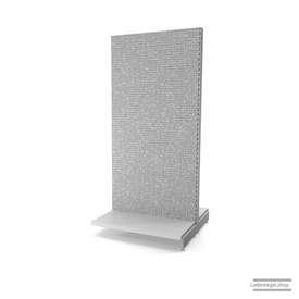 Ihr Gondelregal mit Lochrückwand | H 210 cm | B 100 cm | T 2x 47 cm | 0 FB | RAL 7035 | Artikelnummer: AFGR-100-210-47-0-37-LRW-L